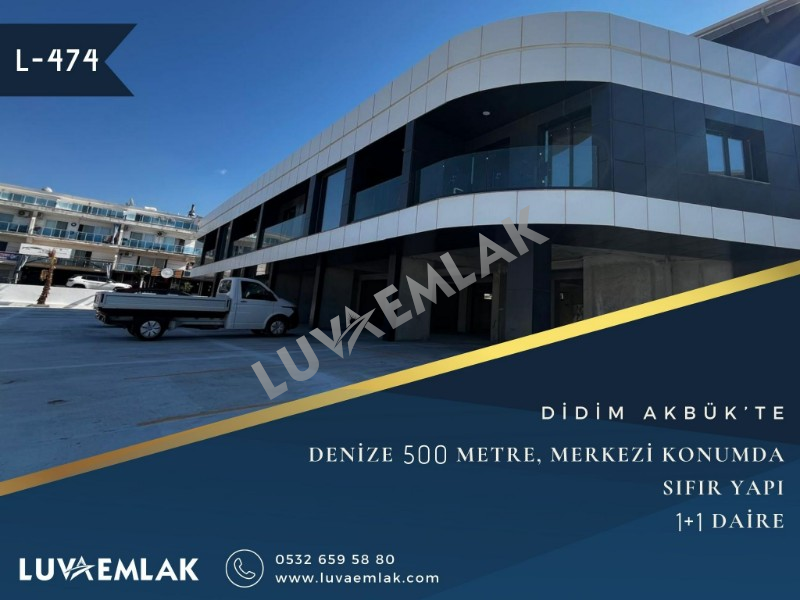 DİDİM AKBÜK’TE MERKEZİ KONUMDA DENİZE 500 METRE MESAFEDE 1+1 DAİRE