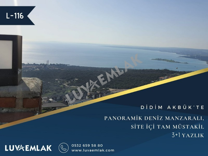 DİDİM AKBÜK'TE TAM MÜSTAKİL PANORAMİK DENİZ MANZARALI VİLLA