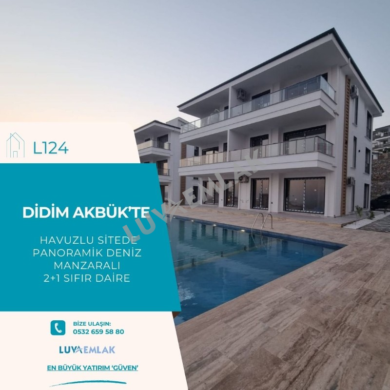 DİDİM AKB&Uuml;K'TE &Ouml;N&Uuml; KAPANMAZ DENİZ MANZARALI HAVUZLU SİTEDE 2+1 DAİRE