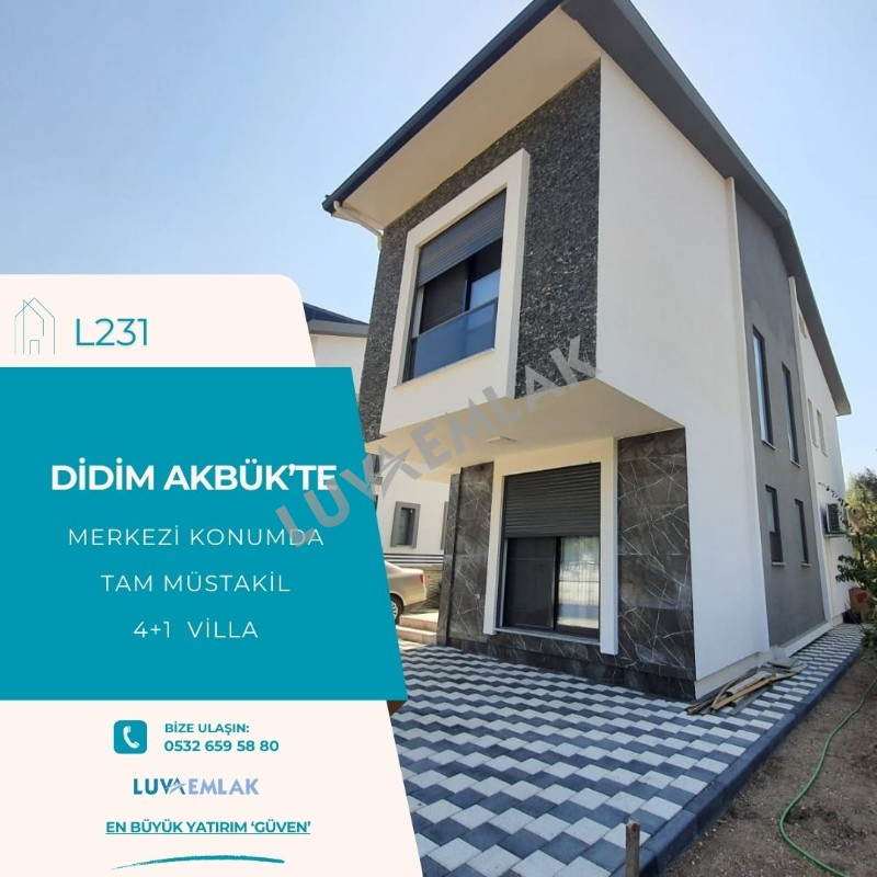 DİDİM AKB&Uuml;K&rsquo;TE MERKEZİ KONUMDA TAM M&Uuml;STAKİL 4+1 VİLLA