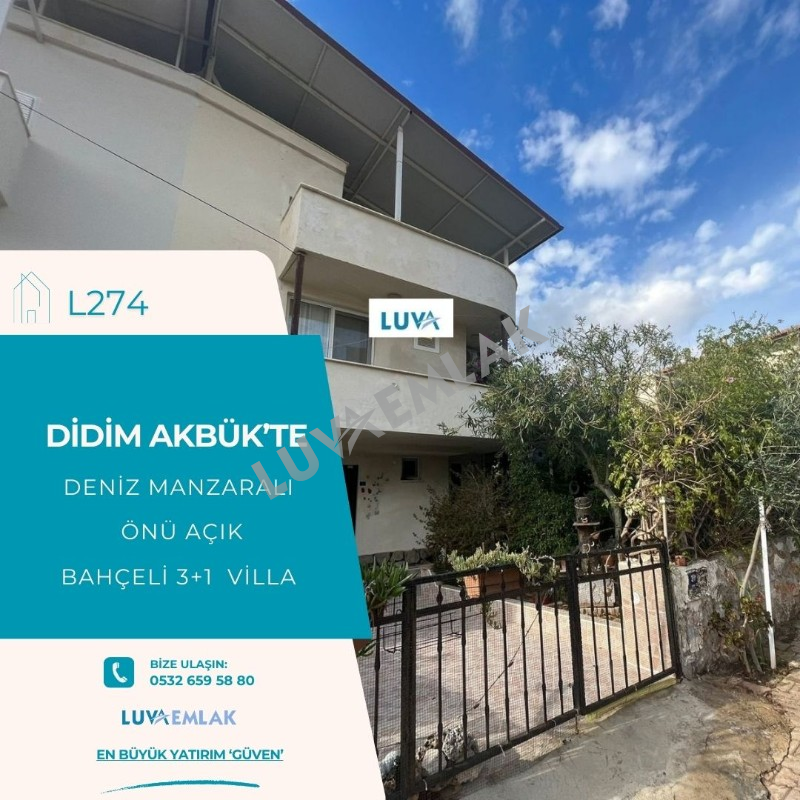 DİDİM AKB&Uuml;K&rsquo;TE SİTE İ&Ccedil;ERİSİNDE DENİZ MANZARALI M&Uuml;SAKİL BAH&Ccedil;ELİ 3+1 YAZLIK