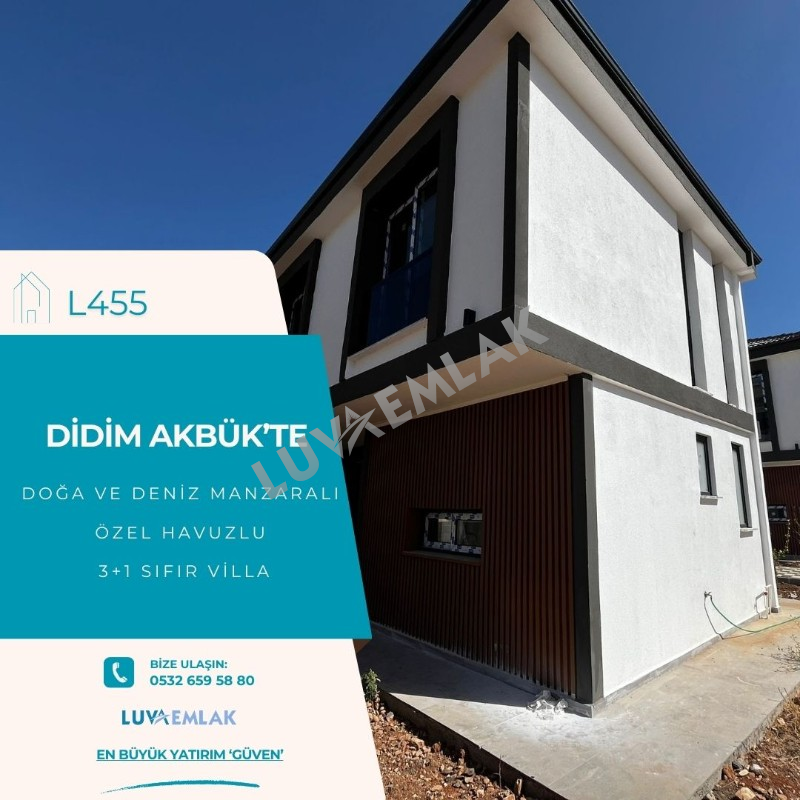 DİDİM AKB&Uuml;K'TE &Ouml;ZEL BAH&Ccedil;ELİ M&Uuml;STAKİL HAVUZLU 3+1 SIFIR M&Uuml;STAKİL VİLLA