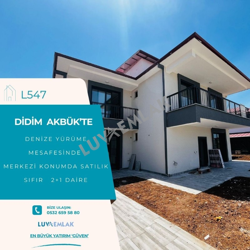 DİDİM AKB&Uuml;K&rsquo;TE DENİZE, &Ccedil;ARŞIYA, PAZARA Y&Uuml;R&Uuml;ME MESAFESİNDE SIFIR SATILIK 2+1 DAİRE