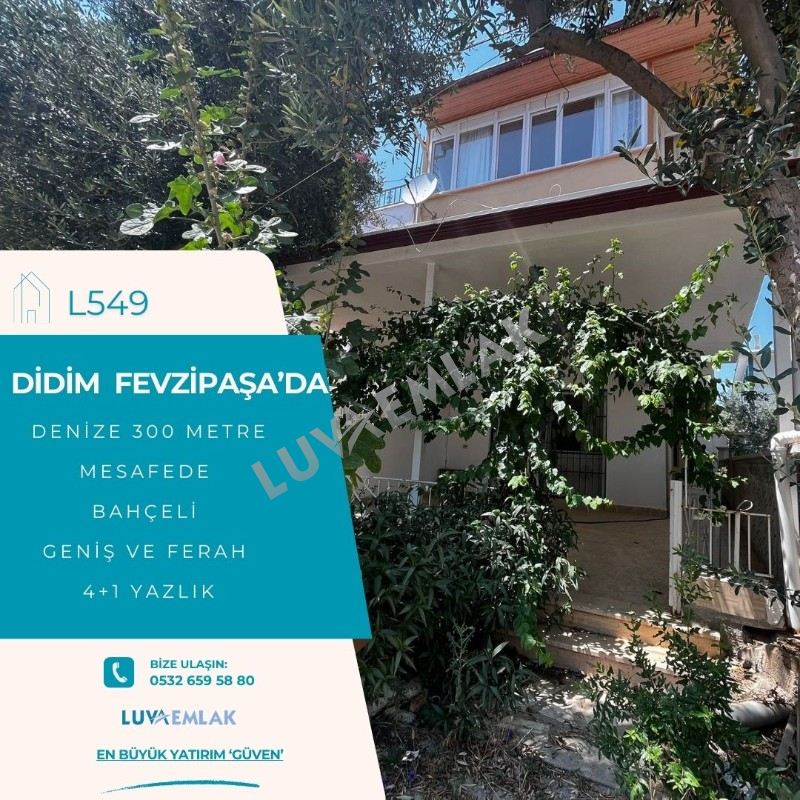DİDİM FEVZİPAŞA'DA BAH&Ccedil;ELİ VE TERASLI, GENİŞ VE FERAH SATILIK 4+1 YAZLIK